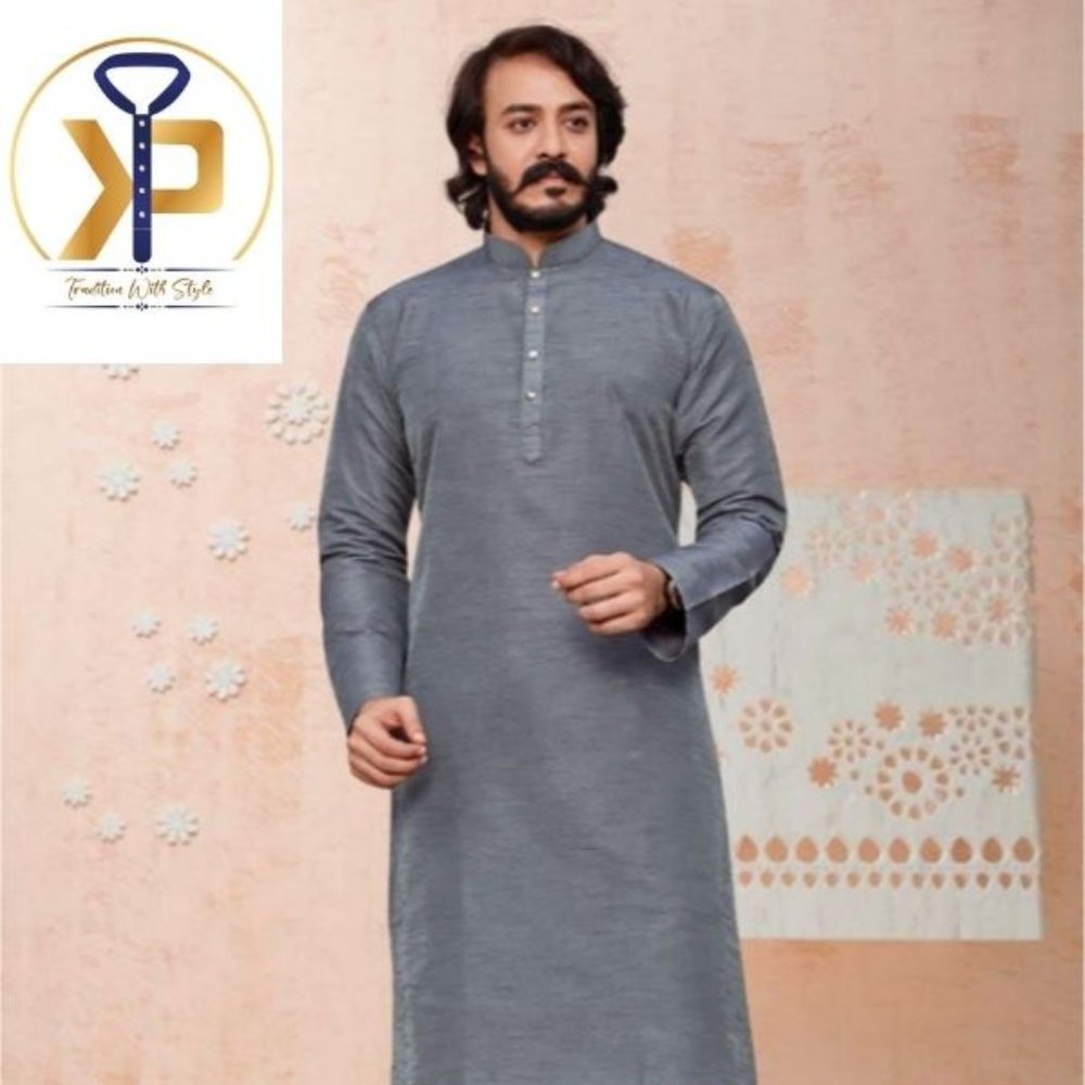 KPC1014 Grey Kurta Pyjama Set